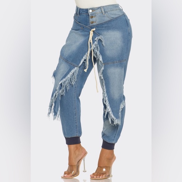 #06 Drama Denim Joggers-LAST ONE - Picture 2 of 5